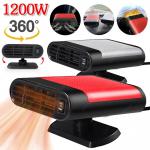 Portable 360 Rotating Car Heater Fan 12V 1200W Car Heater Electric Cooling Heating Fan Windshield Defogger Defroster Demister